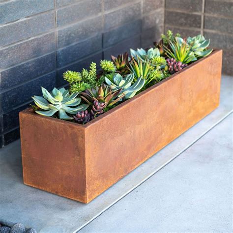 corten steel window box planter|corten steel planter fabricators.